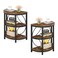 Tribesigns Half Round End Table Set of 2 3Tier Half Circle Side Table with Metal Frame Industrial Half Moon Table Half Coffee Accent Table Bedside Table for Living Room Bedroom Brown
