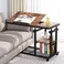 Tribesigns Height Adjustable C Table with Wheels Mobile Couch Snack Side Table with Tiltable Drawing Board Sofa Bedside Laptop Stand C Shaped TV Tray with Storage Shelves Brown