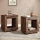 Tribesigns Rustic Wood End Table 2 Tiered Square Side Table with Storage Shelf Industrial Sofa Side Table for Living Room Entrance Rustic Brown 1 2 Brown
