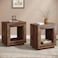 Tribesigns Rustic Wood End Table 2 Tiered Square Side Table with Storage Shelf Industrial Sofa Side Table for Living Room Entrance Rustic Brown 1 2 Brown