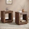 Tribesigns Rustic Wood End Table 2 Tiered Square Side Table with Storage Shelf Industrial Sofa Side Table for Living Room Entrance Rustic Brown 1 2 Brown