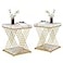 Tribesigns Square End Table White Gold 2Tier Side Table Modern Small Bedside Tables with Storage for Couch Sofa Side Tables with Stylish Metal Frame for Living Room 2 Faux Marble WhiteGold