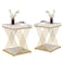 Tribesigns Square End Table White Gold 2Tier Side Table Modern Small Bedside Tables with Storage for Couch Sofa Side Tables with Stylish Metal Frame for Living Room 2 Faux Marble WhiteGold