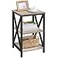 Yaheetech End Table Living Room 3Tier Side Table with Storage Shelves for Home Office Industrial X Design Sofa Tables with Strong Metal Frame Easy Assembly Gray