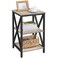 Yaheetech End Table Living Room 3Tier Side Table with Storage Shelves for Home Office Industrial X Design Sofa Tables with Strong Metal Frame Easy Assembly Gray