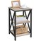 Yaheetech End Table Living Room 3Tier Side Table with Storage Shelves for Home Office Industrial X Design Sofa Tables with Strong Metal Frame Easy Assembly Gray