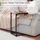 AMHANCIBLE C Shaped End Table Set of 2 Couch Side Table that Slide Under Sofa Narrow Small Space TV Trays for Living Room Bedroom Rustic Brown HET02CBR