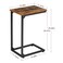 AMHANCIBLE C Shaped End Table Set of 2 Couch Side Table that Slide Under Sofa Narrow Small Space TV Trays for Living Room Bedroom Rustic Brown HET02CBR
