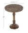 Deco 79 Mango Wood Floral Handmade Side End Accent Table Intricately Carved End Table with Turned Base Side Table 17 x 17 x 21 Dark Brown