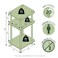 Furinno JUST Side Table Set of 2 3Tier Modern End Tables Toolless Assembly Night Stand Nightstand Toolless Assembly for Living Room Bedroom White OakStainless Steel
