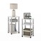 Furinno JUST Side Table Set of 2 3Tier Modern End Tables Toolless Assembly Night Stand Nightstand Toolless Assembly for Living Room Bedroom White OakStainless Steel