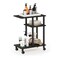 Furinno TurnNTube C Shaped Side Table With Casters EspressoBlack
