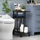 Furinno TurnNTube C Shaped Side Table With Casters EspressoBlack