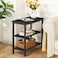 HOOBRO End Table Simple Rustic Side Table with 3Tier Storage Shelf Narrow Nightstand for Small Spaces Easy Assembly for Living Room Bedroom Metal Industrial Design Black BB14BZ01