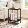 HOOBRO End Table Small Side Table Nightstand with 2Layer Storage Shelves Sofa Table for Small Spaces Living Room Bedroom Stable Frame Easy Assembly Black BB09BZ01