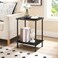 HOOBRO End Table Small Side Table Nightstand with 2Layer Storage Shelves Sofa Table for Small Spaces Living Room Bedroom Stable Frame Easy Assembly Black BB09BZ01