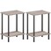 HOOBRO End Tables Set of 2 Small Side Table Nightstand with 2Layer Storage Shelves Sofa Table for Small Spaces Living Room Bedroom Stable Frame Easy Assembly Greige and Black BG09BZP201