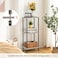 HOOBRO End Tables Set of 2 Small Side Table Nightstand with 2Layer Storage Shelves Sofa Table for Small Spaces Living Room Bedroom Stable Frame Easy Assembly Greige and Black BG09BZP201