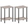 HOOBRO End Tables Set of 2 Small Side Table Nightstand with 2Layer Storage Shelves Sofa Table for Small Spaces Living Room Bedroom Stable Frame Easy Assembly Greige and Black BG09BZP201