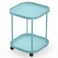 villertech Side Table with Wheels End Table Living Room Plastic Mobile Sofa Side Table Small Night Stand Bedroom Blue