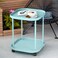 villertech Side Table with Wheels End Table Living Room Plastic Mobile Sofa Side Table Small Night Stand Bedroom Blue