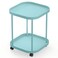 villertech Side Table with Wheels End Table Living Room Plastic Mobile Sofa Side Table Small Night Stand Bedroom Blue
