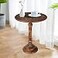 Light &amp; Lightnpro Hand Carved Solid Mango Wood Round Pillar Accent Table 18 22 Rustic Farmhouse Side End Table VintageRustic Boho Nightstand for Living Room Bedroom Entryway