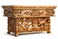 Tribe Azure Fair Trade Small Snow Lion Altar Table Hand Carved Wooden Table with Majestic Garuda 16 in x 9 in x 9 in