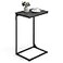 VASAGLE CShaped End Table Side Table for Sofa Couch with Metal Frame Small TV Tray for Living Room Bedroom in Misty Gray and Black ULET353B68