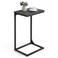 VASAGLE CShaped End Table Side Table for Sofa Couch with Metal Frame Small TV Tray for Living Room Bedroom in Misty Gray and Black ULET353B68