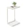 VASAGLE CShaped End Table Side Table for Sofa Couch Table with Metal Frame Small TV Tray Table for Living Room Bedroom Cream White ULET353W77