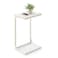 VASAGLE CShaped End Table Side Table for Sofa Couch Table with Metal Frame Small TV Tray Table for Living Room Bedroom Cream White ULET353W77