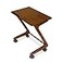 FLYJOE TV Tray Table with Casters Solid Rubberwood End Tables Sofa Side Table Couch Table Laptop Desk Removable Snack Tray for Coffee Bed Sofa Eating Writing Reading Living Room Bedroom Dark Walnut