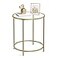 VASAGLE Round Side Table Glass End Table with Metal Frame Gold Coffee Table with Modern Style for Living Room Balcony Bedroom Gold Color