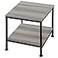 KirKical 20 Inch 2 Tiers Square End Table with Metal Frame Rustic Grey Fridge Stand Side Table Sturdy Easy Assembly Simple Style for Living Room Bedroom Slate Grey