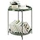 TeoKJ 2 Tier Green Side Table Folding Round Metal End Table Small Nightstand with Two Removable Tray for Bedroom Living Room Bedside Small Spaces Dark Green