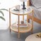 Tiita Rattan Coffee Table Round End Table 197Inch Modern Side Table Small Bamboo Living Room Side Table Glass Sofa End Table for Balcony and Office OutdoorIndoor Wood