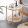 Tiita Rattan Coffee Table Round End Table 197Inch Modern Side Table Small Bamboo Living Room Side Table Glass Sofa End Table for Balcony and Office OutdoorIndoor Wood