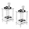 Eglaf Acrylic Side Table Set of 2134 L x 115 W x 196 H Small End Table Clear Nightstand Bedside Table for Living Room Bedroom 2Tier Square Leg