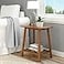 Plank+Beam PlankBeam Wooden Side Table with Storage Mid Century Modern End Tables for Living Room Small Solid Wood Nightstand Bedside Tables Bedroom Furniture Pecan