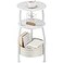 Yuede Small Round Side Table for Living Room with Storage Basket Small Space Saving End Table 3Tier Nightstand Couch Corner Stand Bedroom Garden and More 24in Tall Matte White