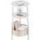Yuede Small Round Side Table for Living Room with Storage Basket Small Space Saving End Table 3Tier Nightstand Couch Corner Stand Bedroom Garden and More 24in Tall Matte White
