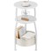 Yuede Small Round Side Table for Living Room with Storage Basket Small Space Saving End Table 3Tier Nightstand Couch Corner Stand Bedroom Garden and More 24in Tall Matte White