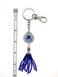 LUCKBOOSTIUM Bravo Team Heart Evil Eye Keychain Ring wClasp Lock Blue Bead Tassel Protection Blessing Home Keys Purse Bags Decorative Things Accessories Car Rear View Mirror Ornaments