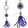 LUCKBOOSTIUM Bravo Team Heart Evil Eye Keychain Ring wClasp Lock Blue Bead Tassel Protection Blessing Home Keys Purse Bags Decorative Things Accessories Car Rear View Mirror Ornaments