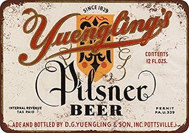 Kexle 1934 Yuenglings Pilsner Beer Vintage Look Reproduction Metal Tin Sign 8X12 Inches