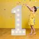 Assemfly 3FT Marquee Numbers Warm White Light Up Number 1 with Display Board Marquee Balloon Kit Decorations DIY PreCut Frames for Party 1st Baby Birthday Anniversary Decor 21st Milestones