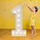 Assemfly 3FT Marquee Numbers Warm White Light Up Number 1 with Display Board Marquee Balloon Kit Decorations DIY PreCut Frames for Party 1st Baby Birthday Anniversary Decor 21st Milestones