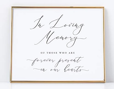 2 City In Loving Memory Sign for Wedding White with Black Lettering on Professional Thick Linen Cardstock White Wedding Decoration Elegant Minimalist Style