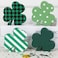 Jetec 4 Pcs St Patricks Day Wooden Shamrock Decoration St Patricks Day Tiered Tray Decor Green Clover Saint Patrick Days Table Centerpiece Gift for Home Office Decor 492 x 492 InchSimple Style